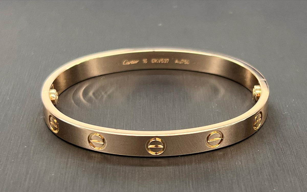 Classic Rose Gold Screw Motif Bangle