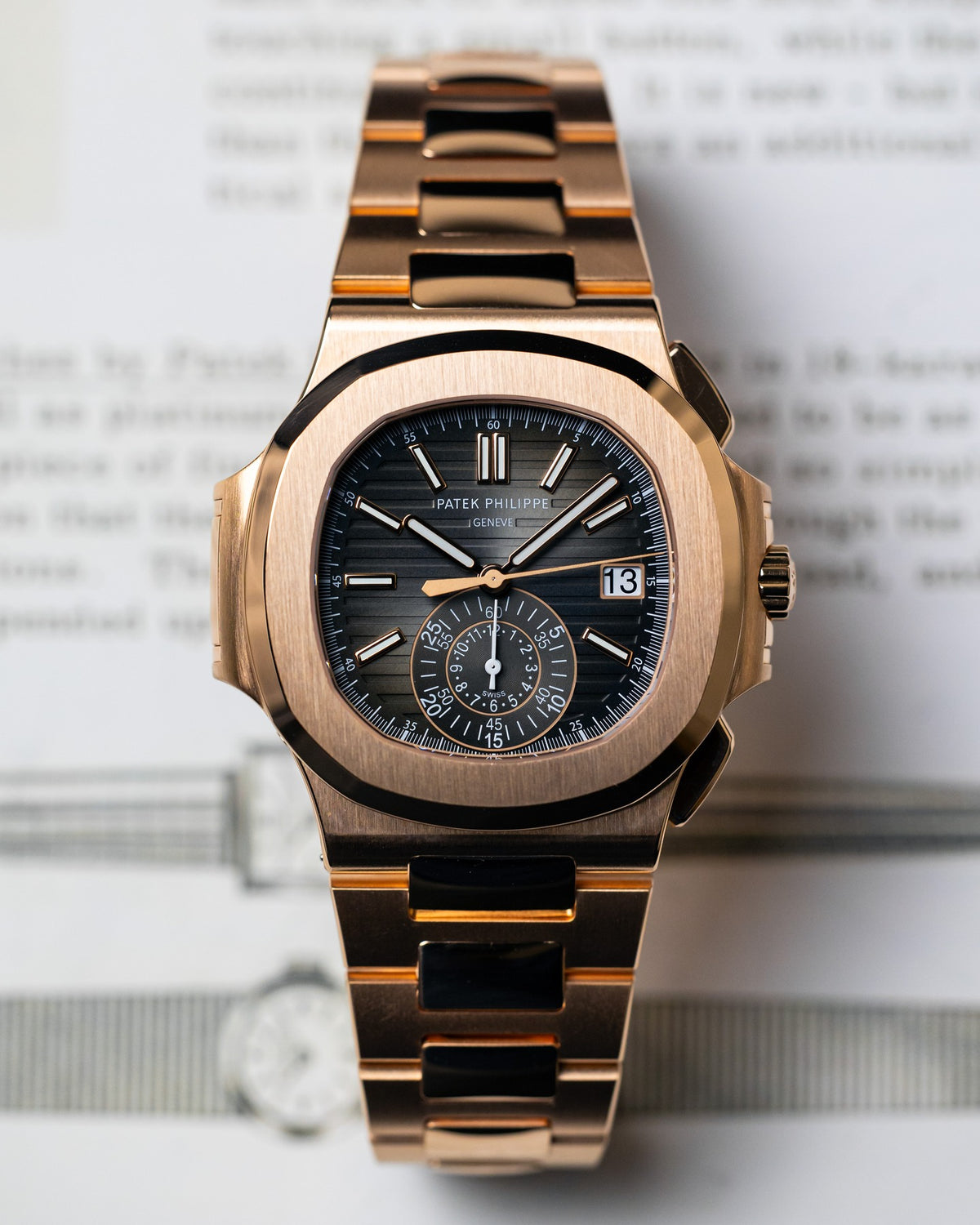 Nautilus 5980 Inspired Rose Gold Chronograph