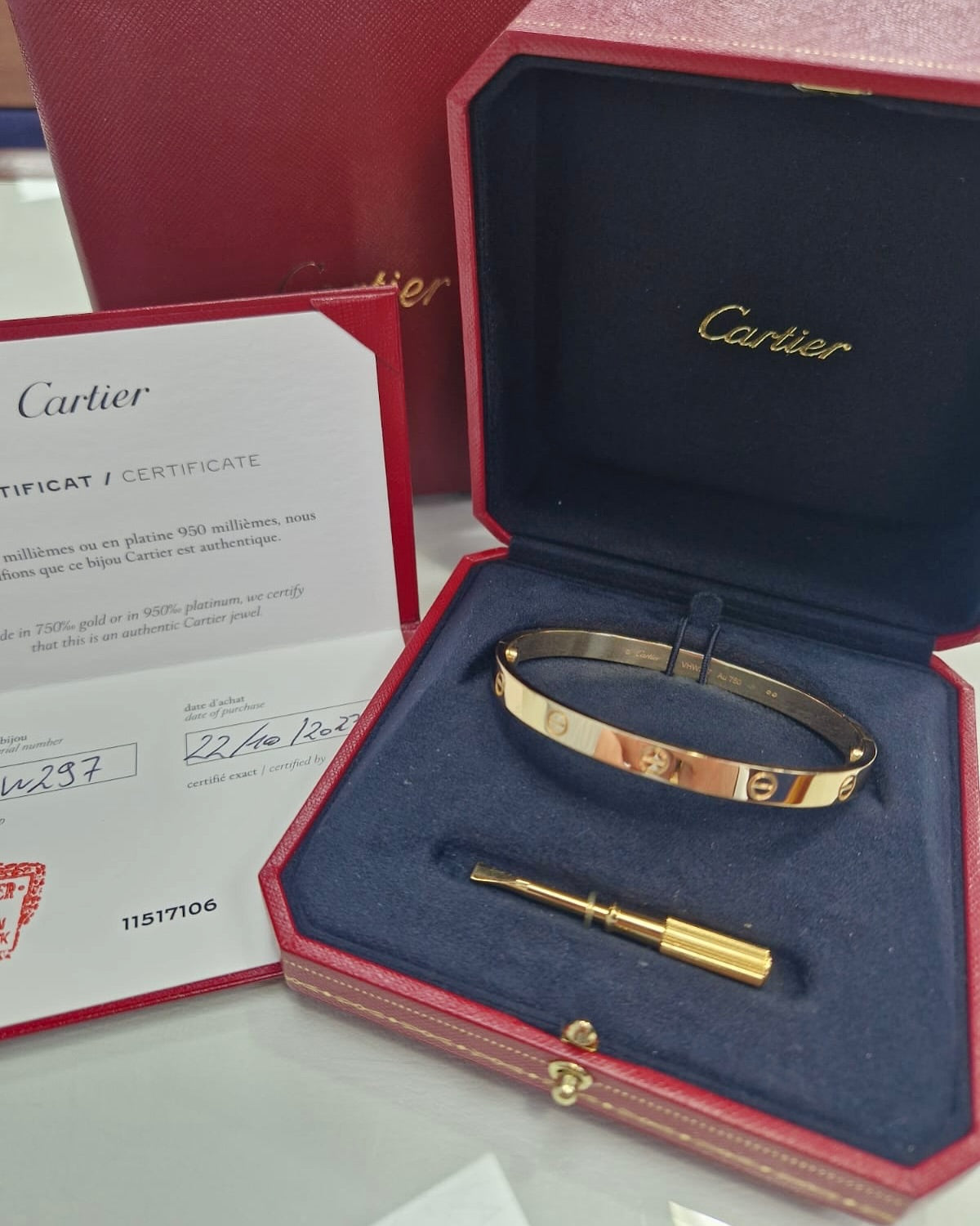 Gold Screw-Lock Bangle Set