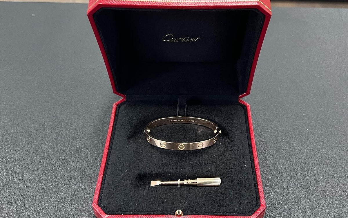 Classic Rose Gold Screw Motif Bangle