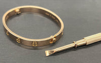 Classic Rose Gold Screw Motif Bangle