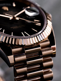 Rolex Day-Date 40 Everose Gold | Black Roman Dial