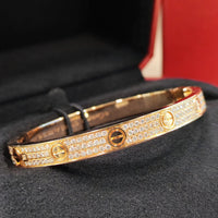 Rose Gold Full-Pavé Crystal Screw Bangle