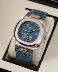 Patek Philippe Nautilus Flyback Chronograph 18k White Gold